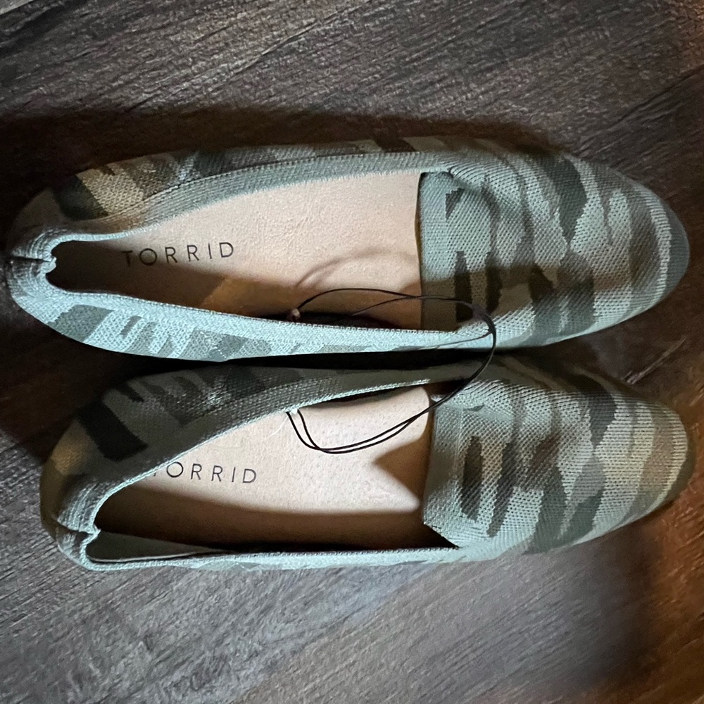 Torrid Green Camouflage Flats